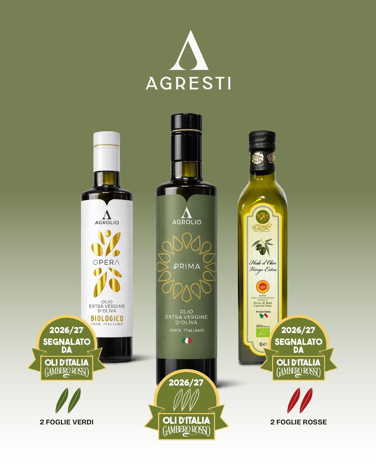 Gruppo Agresti premiato dalla guida Oli d’Italia Gambero Rosso 2026/27
